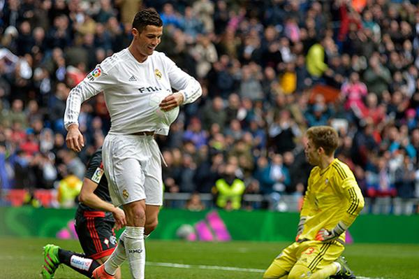 Ronaldonun "Selta"ya qol vurduqdan sonra sevinci 
