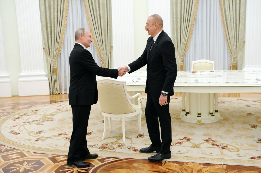 В Москве проходит трехсторонняя встреча между Президентом России, Президентом Азербайджана и премьер-министром Армении (ФОТО) - Gallery Image